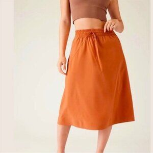 NWT Athleta Arrival Skirt Orange Midi Maxi Womens Size 18 Plus Orange Clay